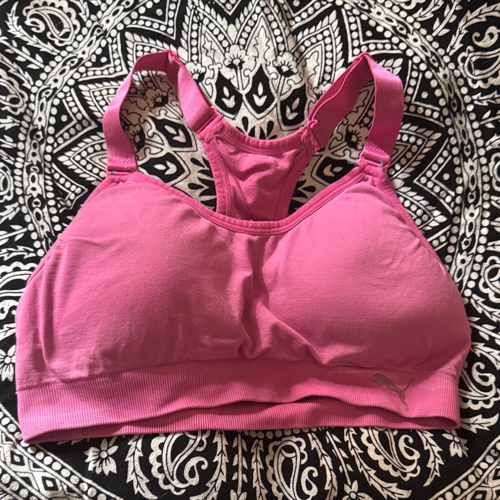 Hot pink puma sports bra